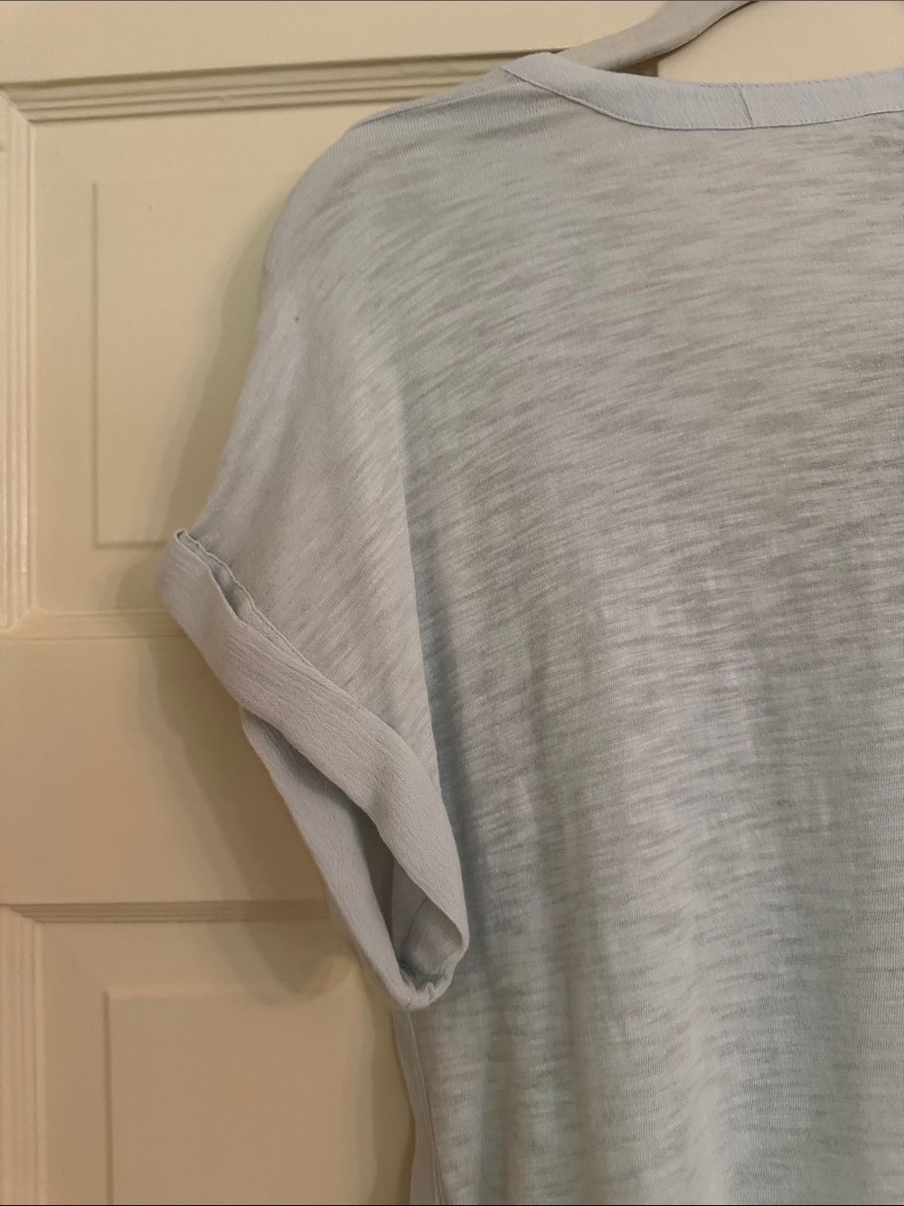 Lucky Brand Pale Blue Short Sleeve Henley Blouse - Picture 6 of 6